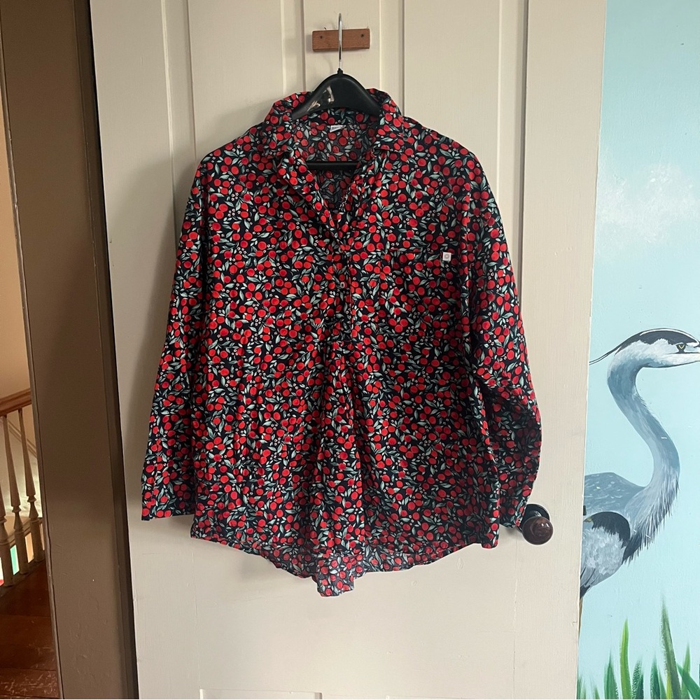 Only Women's Red and Black Floral Tunic
